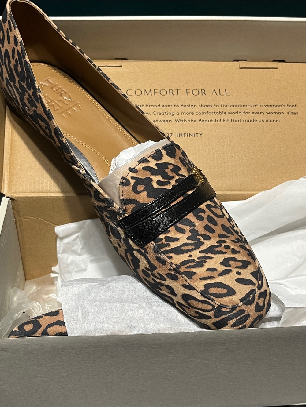 Leopard Print Women's Loafer with Black Trim